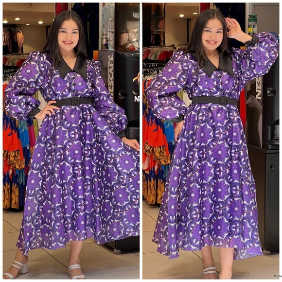 NWT Purple Patterned Maxi Dress - Picture 1 of 1